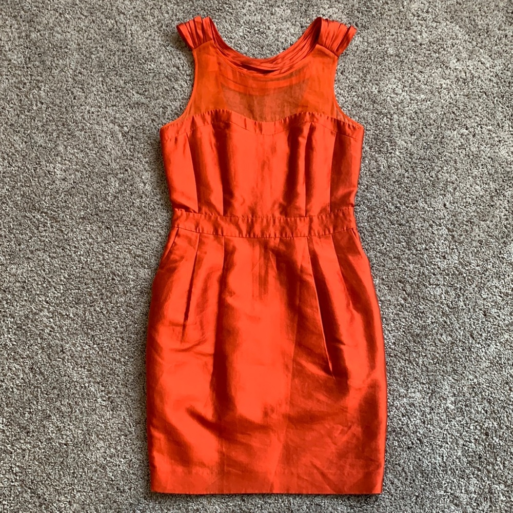 Reiss Orange Silk Event Mini Midi Dress